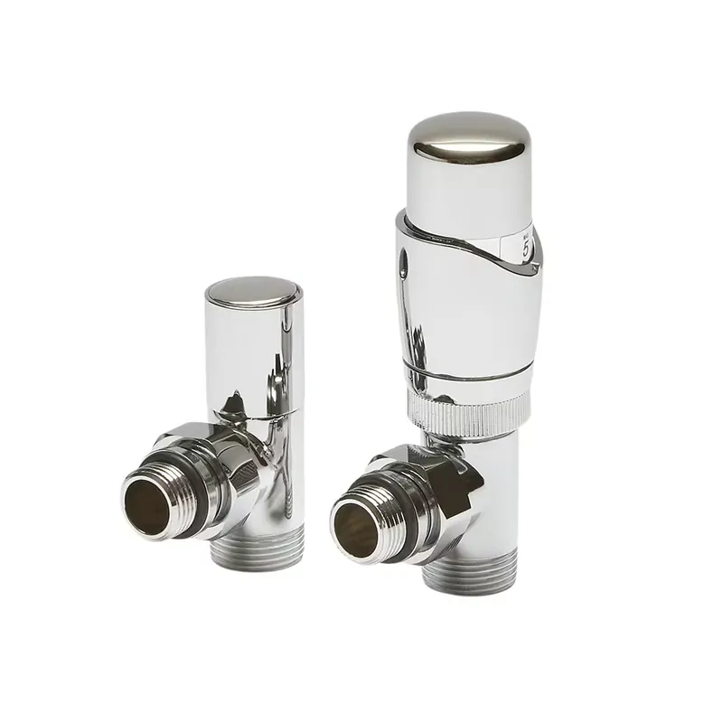 Saldi Coppia di Valvole per Radiatori e Scaldasalviette con Testa Termostatica Cromata e Adattatori per Raccordi da 12mm - Rame 12mm