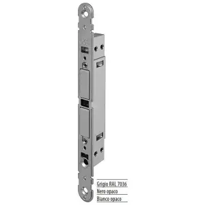 Professionale Serratura AGB modello TOUCH frontale 18x196mm bordo tondo ritenuta magnetica regolabile per porta in acciaio finitura grigio Ral7036