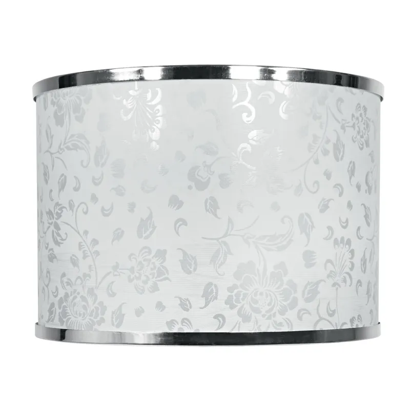 Compra Oggi Stesso Paralume Polivinilico Glitterato Bordo Cromato 35x25 cm E27