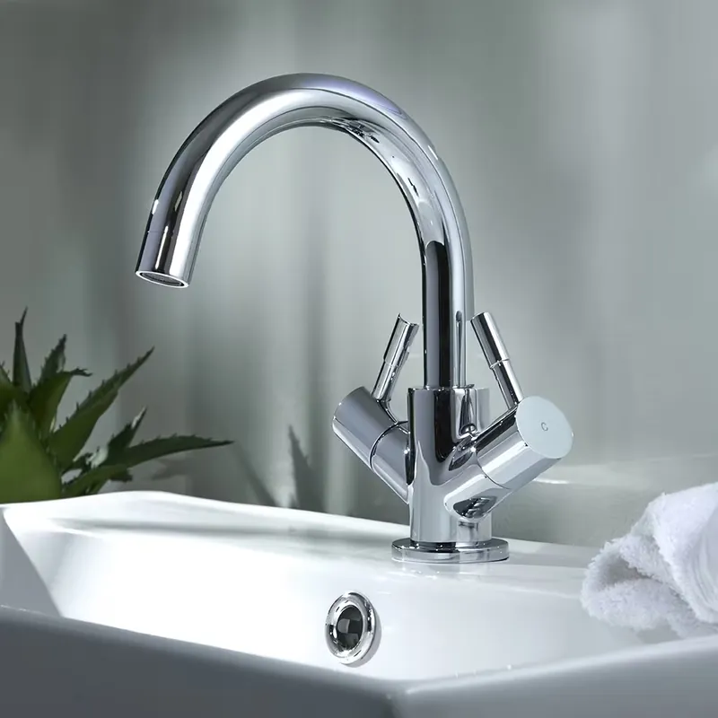 Rubinetto Miscelatore Moderno per Lavabo Monoforo con Beccuccio Girevole - Cromato - Como Professionale