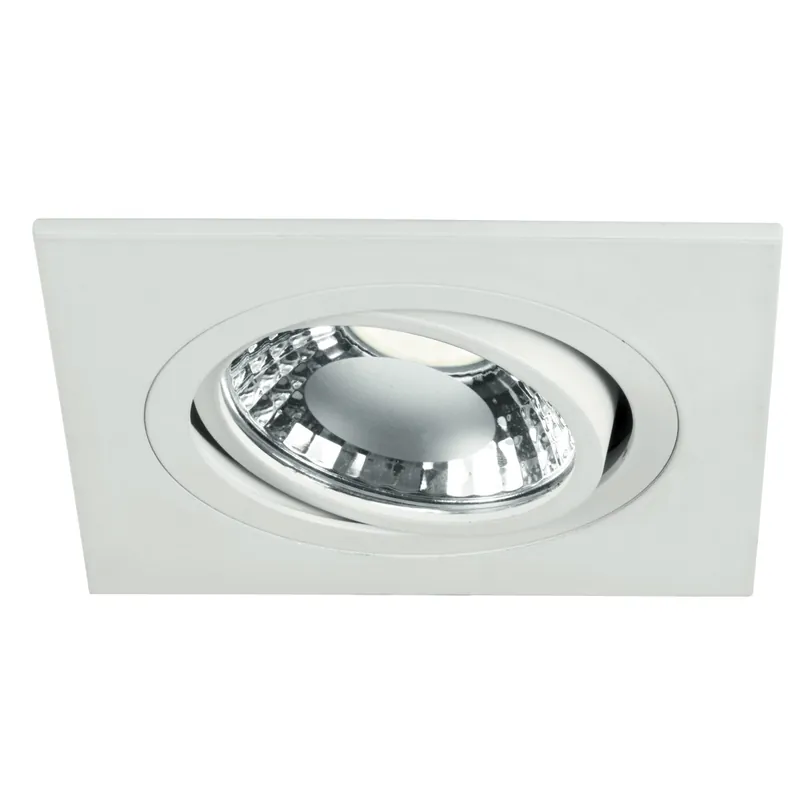 Super Prezzo Faretto a Incasso Bianco Quadrato Alluminio Orientabile Led 6 watt Luce Naturale