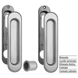Nuovo Arrivo Kit AGB modello SCIVOLA kit F rosetta ovale cieca per porta in ottone finitura bronzato