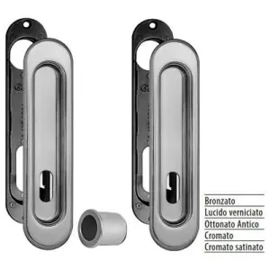 Kit AGB modello SCIVOLA kit H rosetta ovale foro chiave per porta in ottone finitura ottonato antico Prezzo Ridotto
