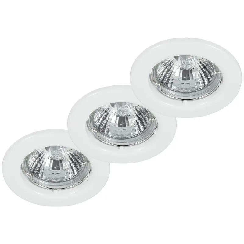 Kit 3 Faretti a Incasso Metallo Nikel Tondi Soffitto Ribassato Led 18 watt Luce Calda Soddisfatti O Rimborsati