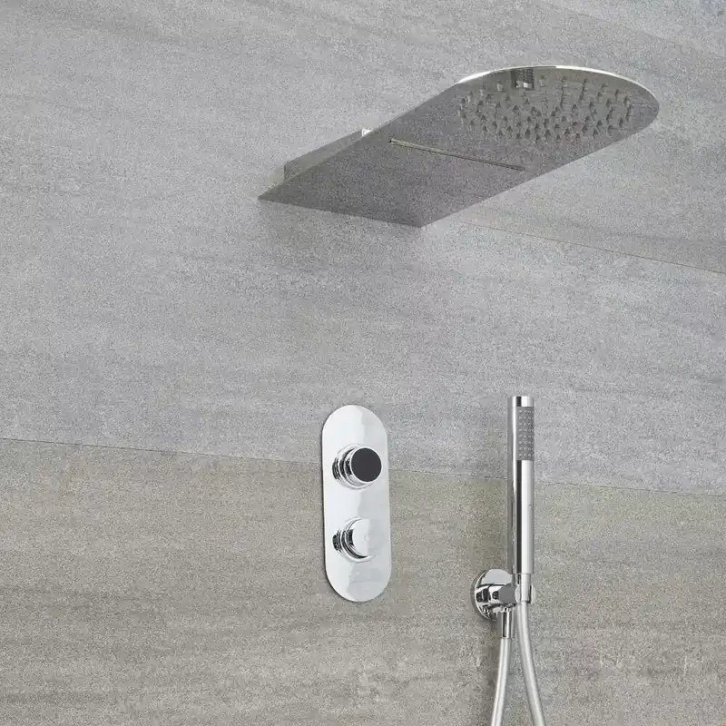 Doccia Digitale con Sistema di Controllo a 3 Vie con Doccetta, Soffione Effetto a Pioggia e Cascata - Narus Ultima Occasione