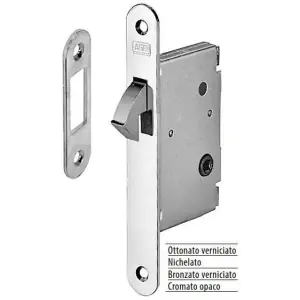 Offerta Del Giorno Serratura AGB modello 701 entrata 50mm frontale 22x168mm bordo tondo, con quadro bagno per porta in acciaio finitura cromato opaco