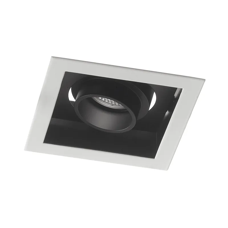 Pagamento Sicuro Faretto Orientabile Quadrato Nero Bianco Incasso Led 20 watt Luce Calda