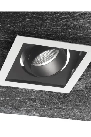 A Buon Prezzo Faretto a Incasso Quadrato Orientabile Bianco Nero Led 30 watt 3000 kelvin