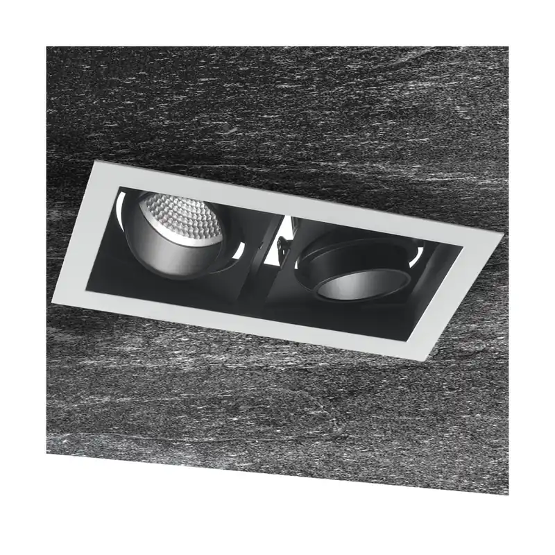 Faretto Bianco Nero Due Luci Orientabili Incasso Controsoffitto Led 40 watt Luce Calda Must-Have