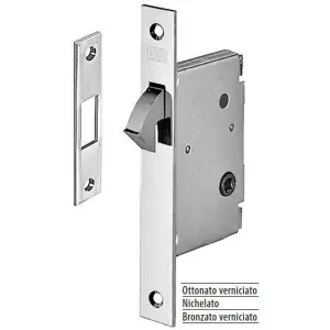 Serratura AGB modello 701 entrata 40mm frontale 22x168mm bordo quadro, con quadro bagno per porta in acciaio finitura bronzato verniciato Offerta Del Giorno