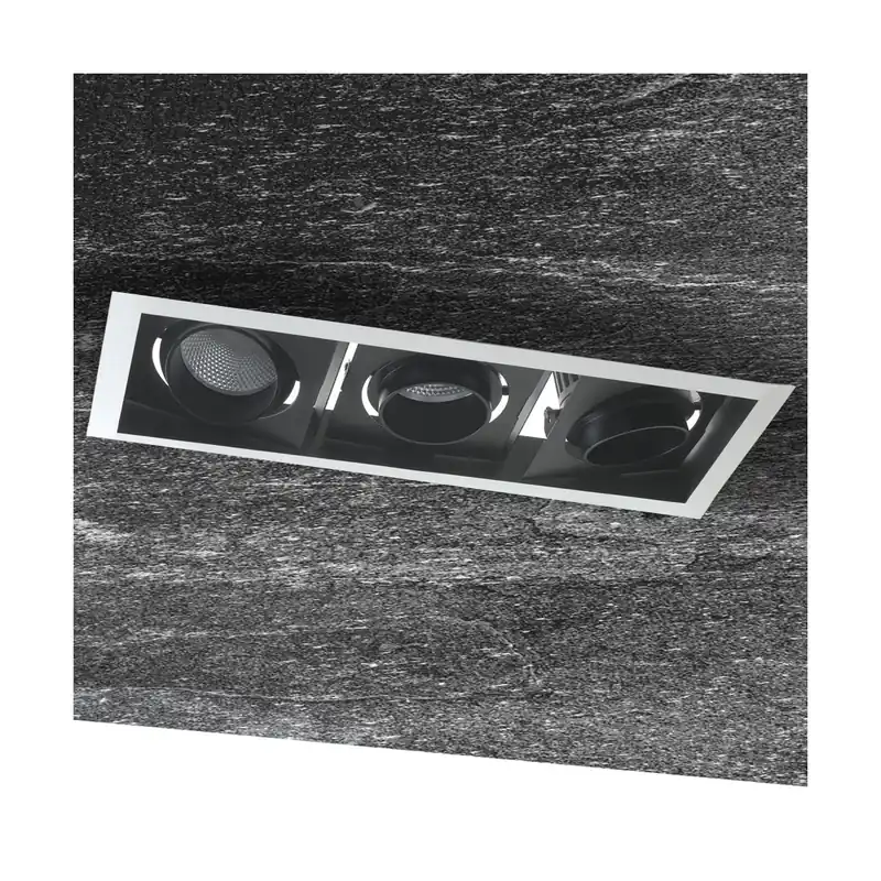 Direttamente Dal Produttore Faretto Tre Luci Orientabili Incasso Bianco Nero Controsoffitto Led 60 watt Luce Calda