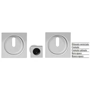 Kit AGB modello SCIVOLA kit G diametro 48, rosetta quadra foro chiave per porta in acciaio finitura nero opaco Offerta Del Giorno