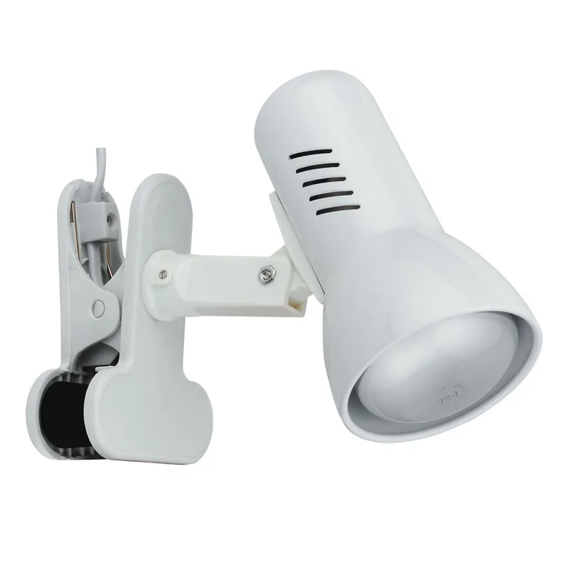 Lampada a Pinza Bianco opaco Adatta per scrivania di camere o uffici Faretto orientabile E27 Soddisfatti O Rimborsati