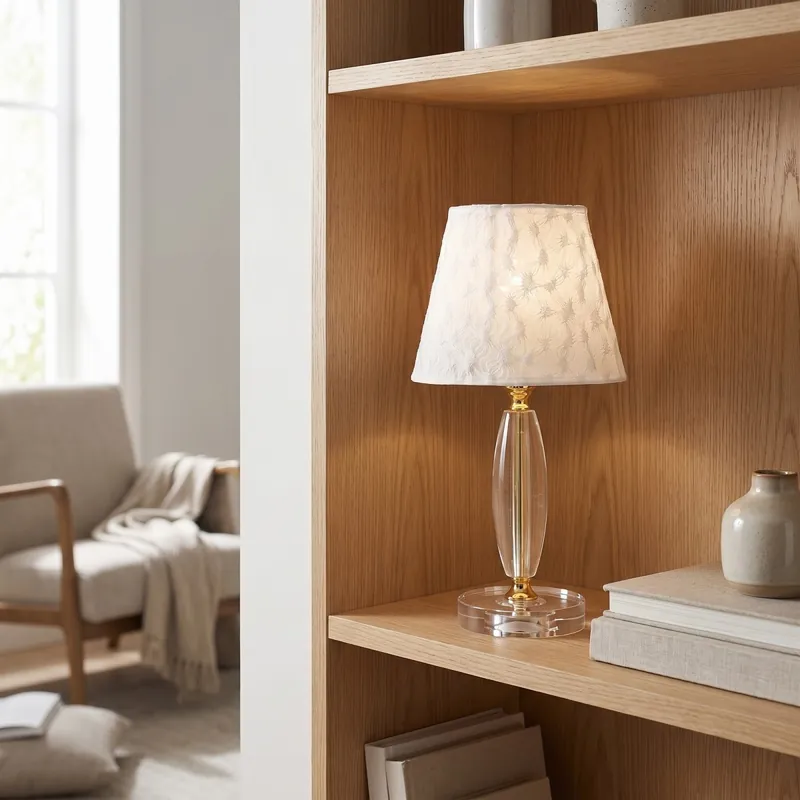 Lumetto da Tavolo Classico Con struttura in cristallo e finiture oro Adatto a camere e salotti Disponibile in 2 dimensioni E27 Sconto