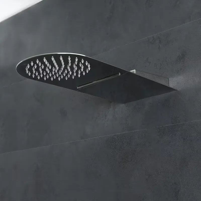 Direttamente Dal Produttore Soffione Doccia Ultrapiatto 280mm a 2 Vie con Effetto Pioggia e Cascata- Acciaio Inox - Trenton