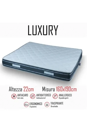 Reso Gratuito Materasso Luxury 160x190 in poliuretano alto 22cm
