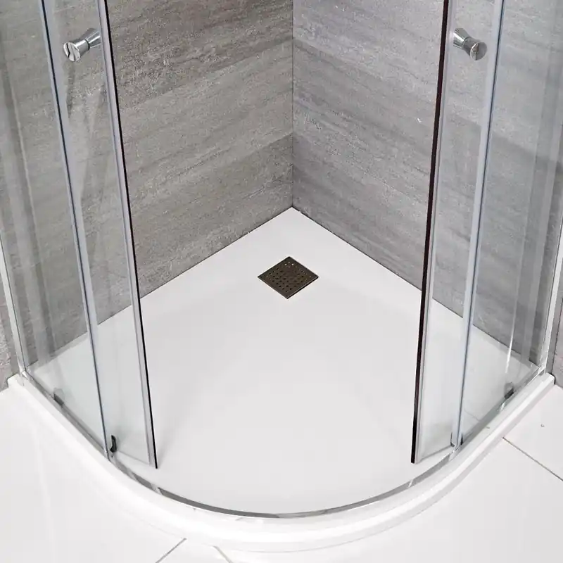 Must-Have Piatto Doccia Angolare Effetto Ardesia - Bianco Opaco - 900mm - Rockwell