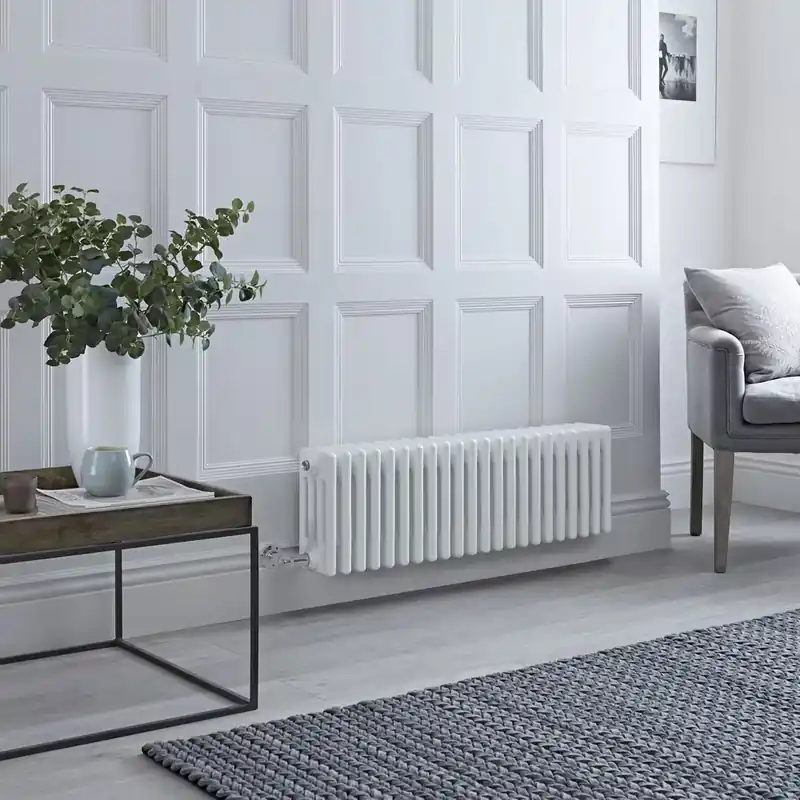 Miglior Prezzo Radiatore di Design Elettrico - Orizzontale a 4 Colonne Tradizionale - Bianco - 300mm x 1010mm - Disponibile con Diversi Termostati WiFi - Regent