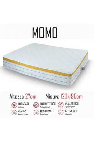 Materasso Momo 120x190 gomma e memory alto 27cm Affare