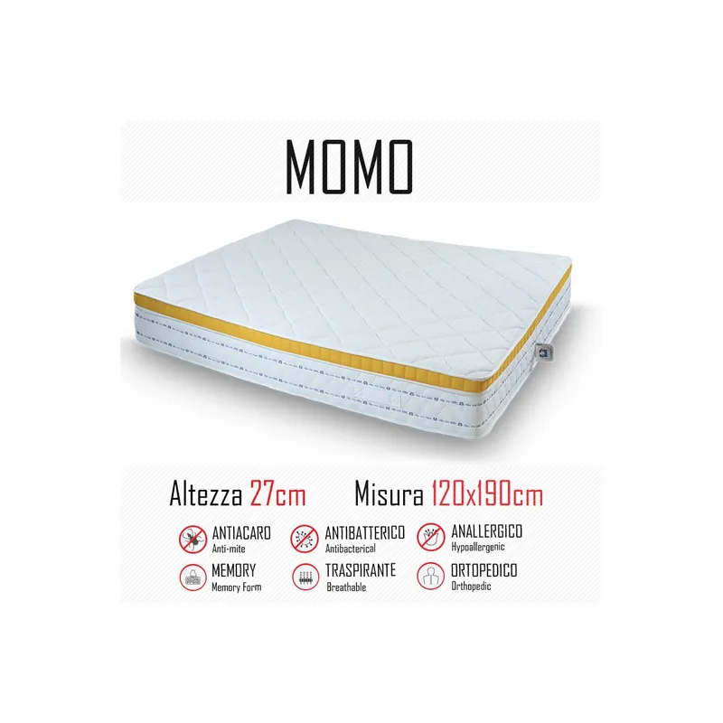 Materasso Momo 120x190 gomma e memory alto 27cm Affare