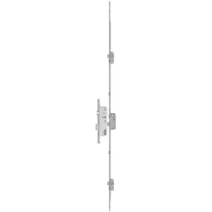 Affare Serratura AGB modello SICURTOP 1688 entrata 50mm frontale 16mm interasse 85mm altezza 2150mm con catenaccio/nottolini e terminali per serramento in acciaio finitura nichelato