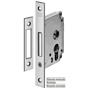 Offerta Speciale Serratura AGB modello SICUREZZA con foro cilindro entrata 70mm frontale 22x168mm bordo quadro solo catenaccio per porta in acciaio finitura ottonato verniciato