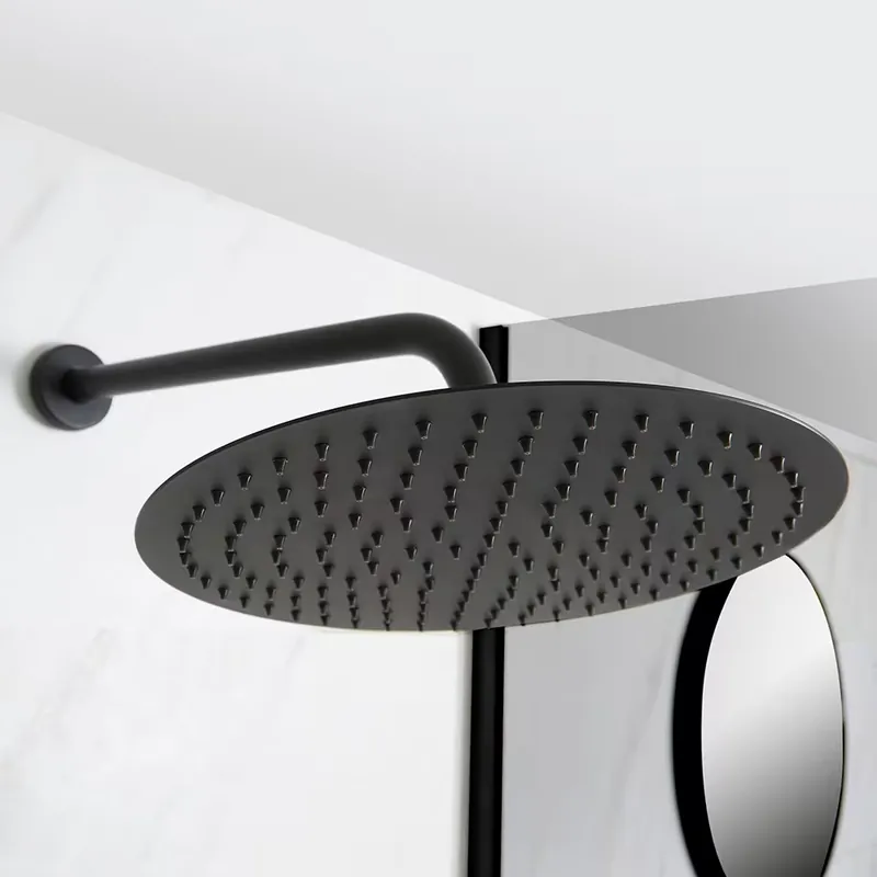 Non Perdere Soffione Doccia Circolare Nero 300mm Acciaio Inox - Nox