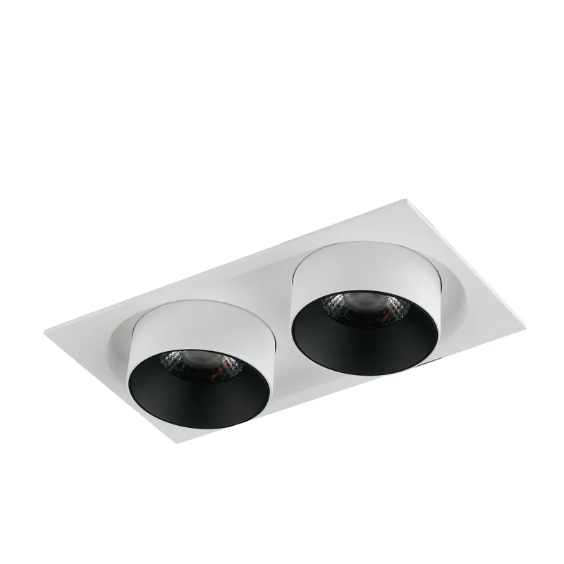 Vendita Finale Lampada da incasso orientabile bianco e interno nero LED COB 3000K2x30W