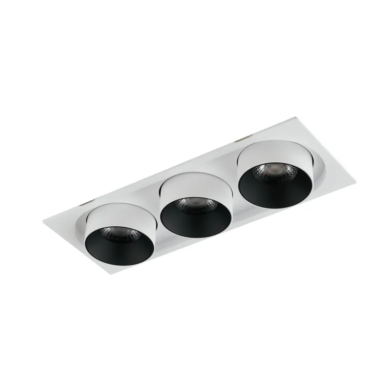 Affare Lampada da incasso orientabile bianco e interno nero LED COB 4000K3x30W