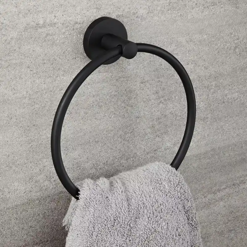 Porta Salviette ad Anello con Finitura Nera Opaca - Nox Offerta Del Giorno