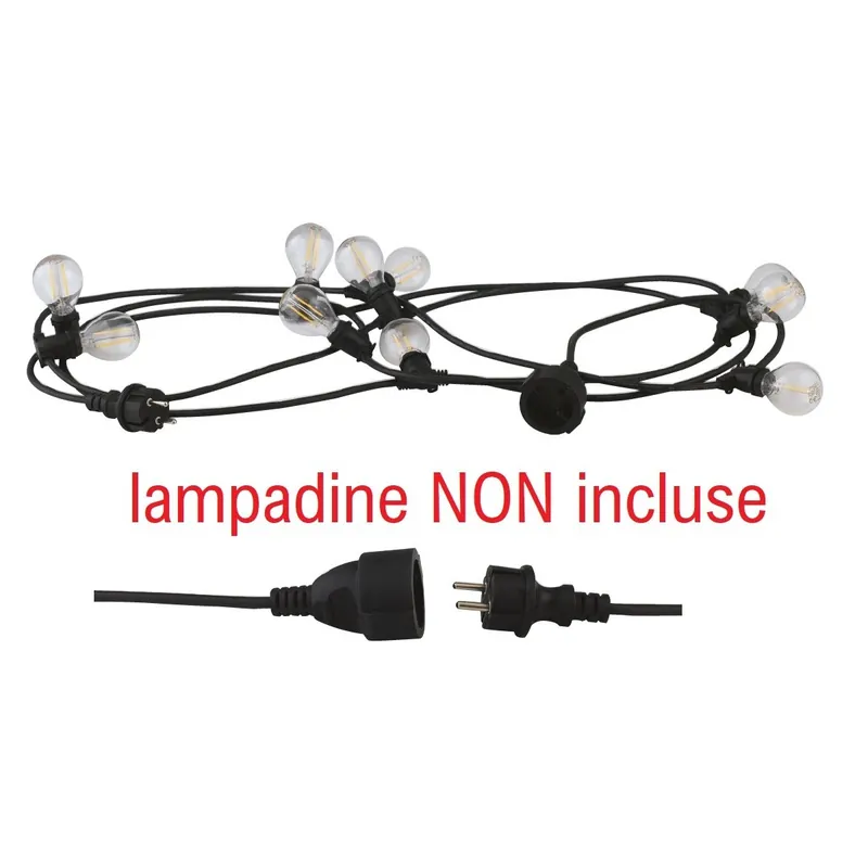 Compra Adesso Stringa elettrificata 5 mt 10xE14 con spina schuko e presa modulabile