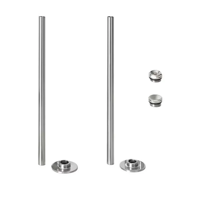 Kit per Radiatori Completo di Copri Tubi, Flange e Tappi Ciechi con Finitura Nichel Satinato Subito Disponibile