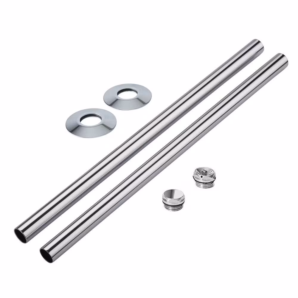Prezzo Di Fabbrica Kit per Radiatori Completo di Copri Tubi, Flange e Tappi Ciechi con Finitura Cromata