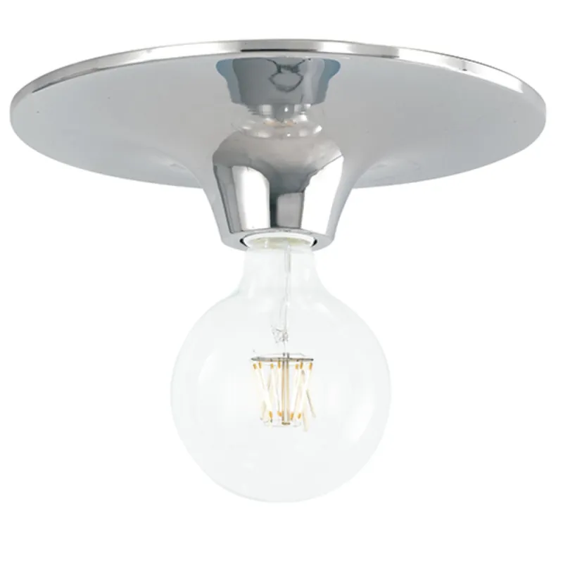 Plafoniera a soffitto per interno 60W E27 diametro 30cm cromo VISION Prezzo Ridotto