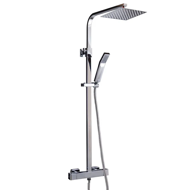 Colonna Doccia Termostatica quadrata con soffione 20x20 e doccino ESTE Nuova Collezione