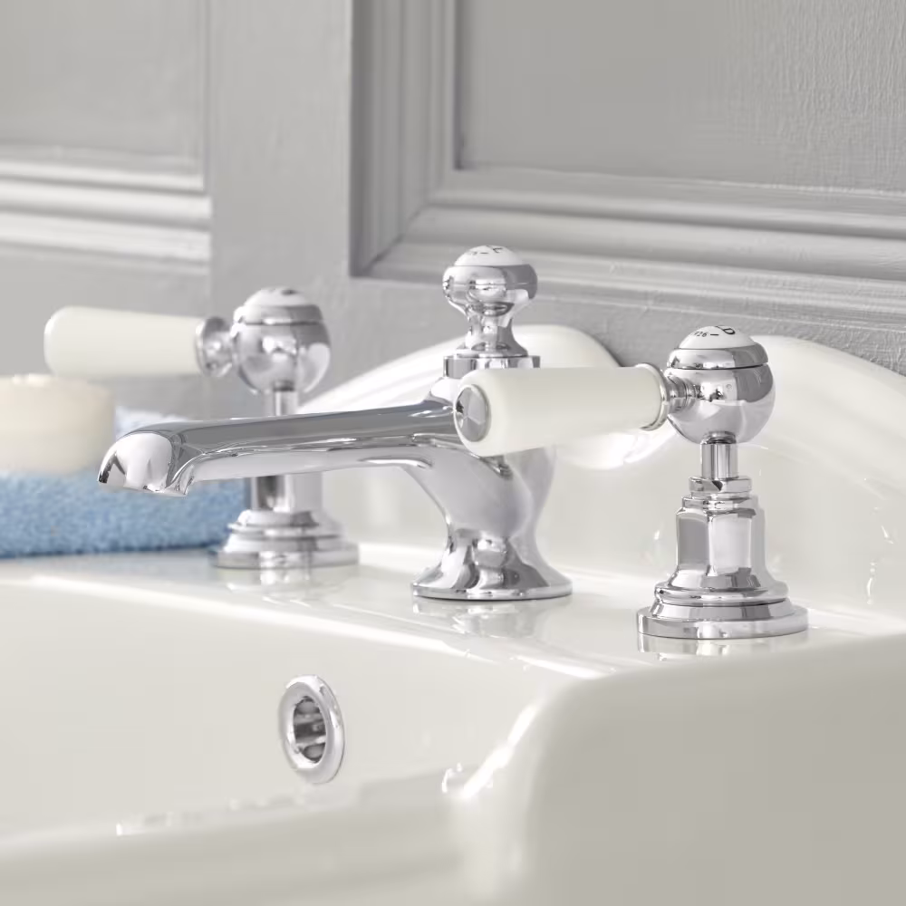 Rubinetto Miscelatore per Lavabo a 3 Fori Design Tradizionale con Maniglie a Leva Disponibile in Diversi Colori - Elizabeth Promozione