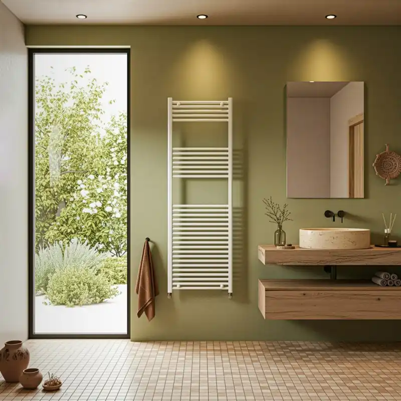Termoarredo Scaldasalviette Bagno ad Acqua 1800x600 Bianco - Interasse 550 mm SARA Spedito Oggi