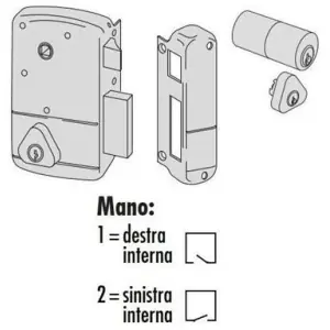 Offerta Del Giorno Serratura CISA modello 50211 entrata 45 sinistro per cancello in acciaio finitura rosso