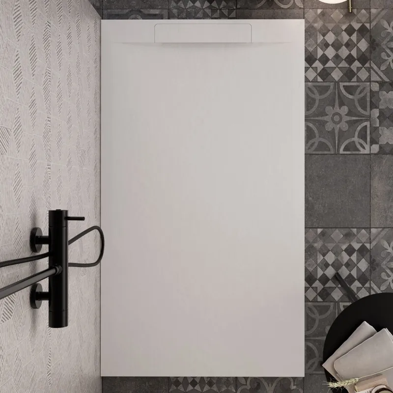 Offerta Del Giorno Piatto doccia in marmoresina Bianco effetto pietra cemento VINCENT