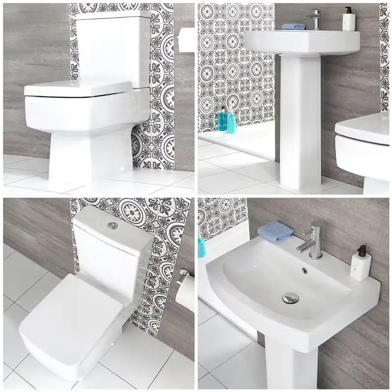 Ordina Subito Set Bagno Moderno Completo di Sanitario Filo Parete e Lavabo con Colonna - Sandford