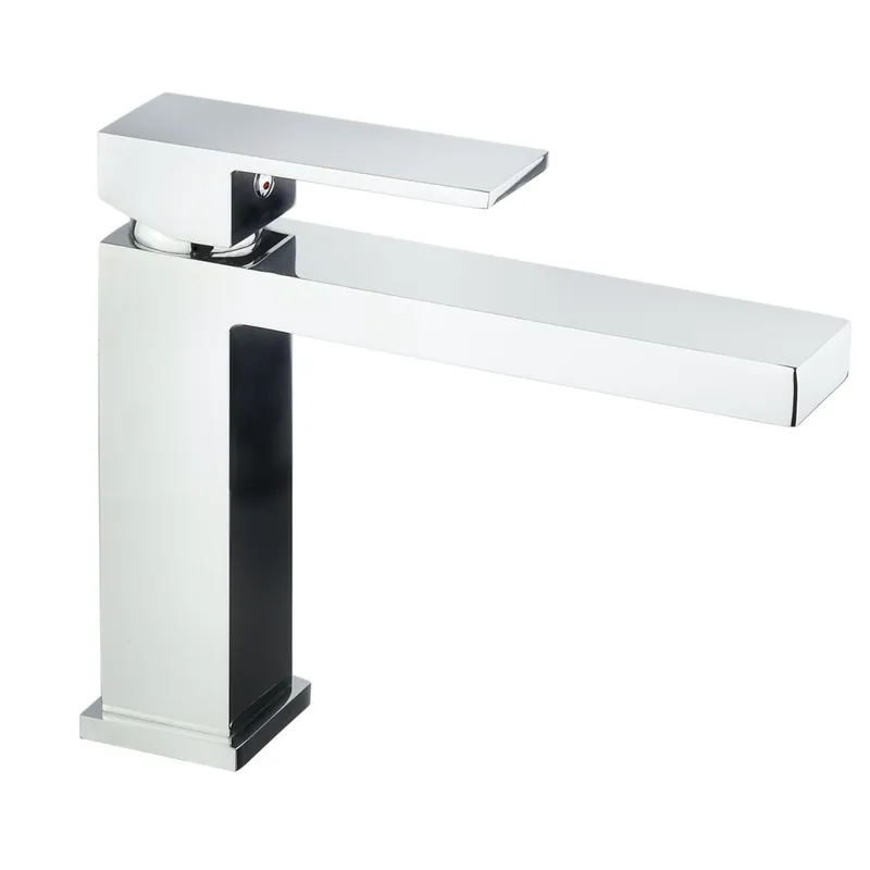 Rubinetto lavabo quadrato bocca lunga 1 leva cromato Manhattan Occasione Imperdibile