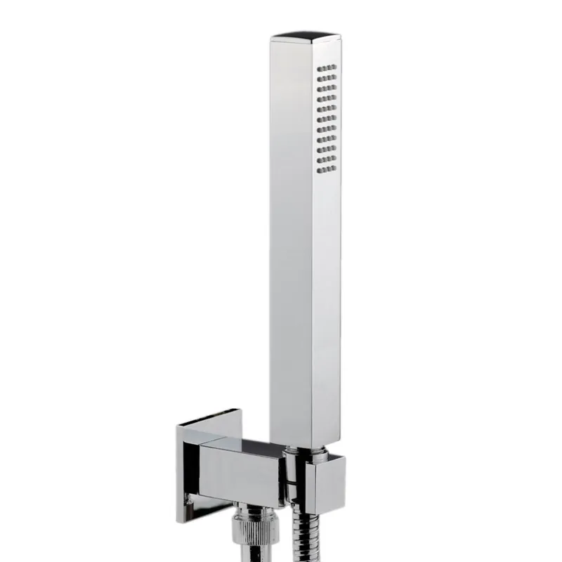 Bestseller Doccetta quadrata in ABS con presa acqua in ottone cromato