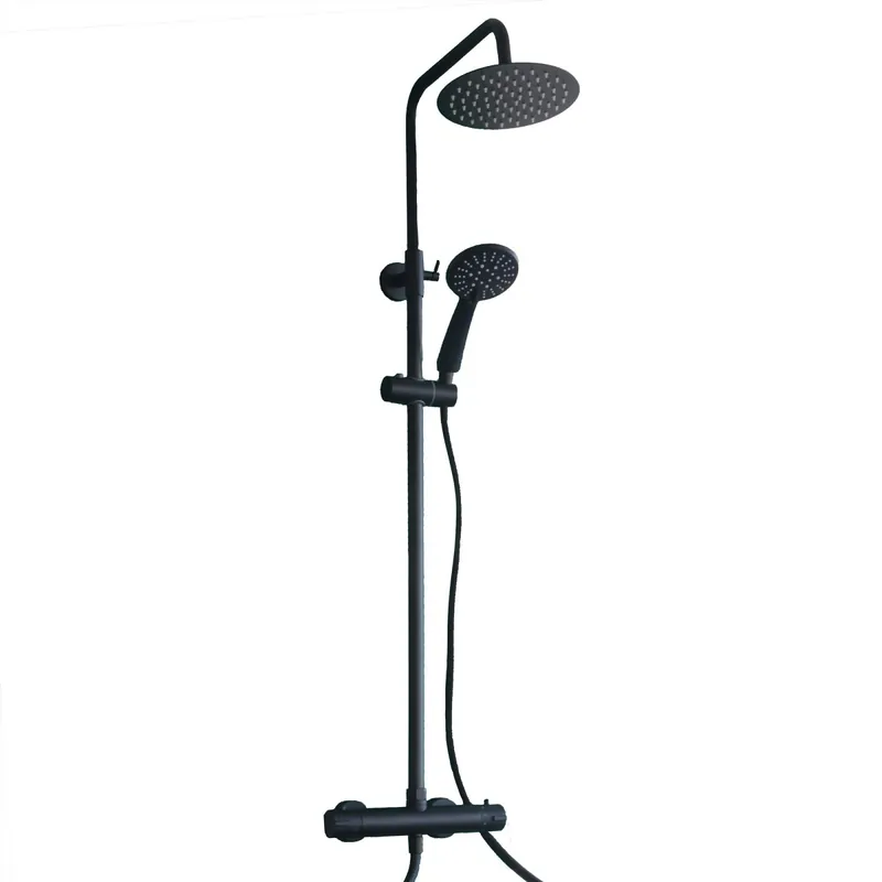 Esclusivo Colonna doccia nera con soffione miscelatore Termostatico Piave Black