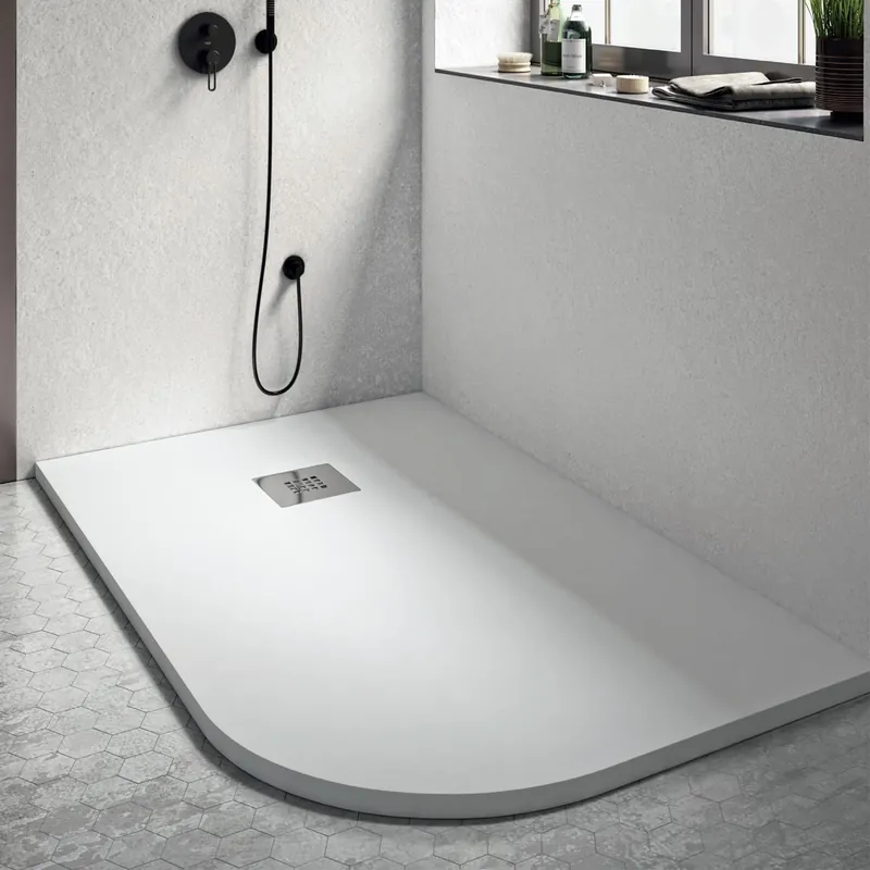 Piatto Doccia Stondato Rettangolare Bianco 70X90 90X70 Piletta Gratis - KRONOS Di Tendenza