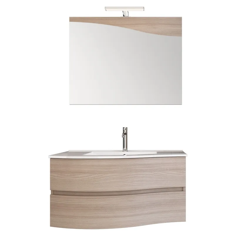 Subito Disponibile Mobile bagno sospeso 90cm legno olmo terra Mood-762