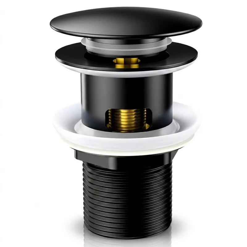 Piletta clic clac nero opaca con troppo pieno Must-Have