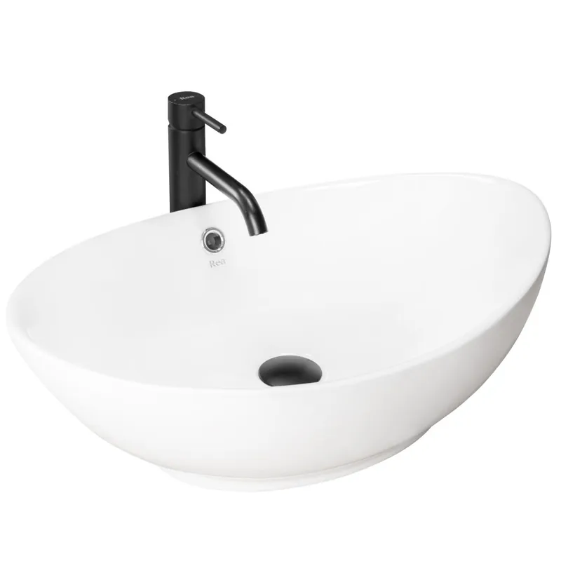 Lavandino da appoggio 59X38 Ciotola ovale bianca Promozione