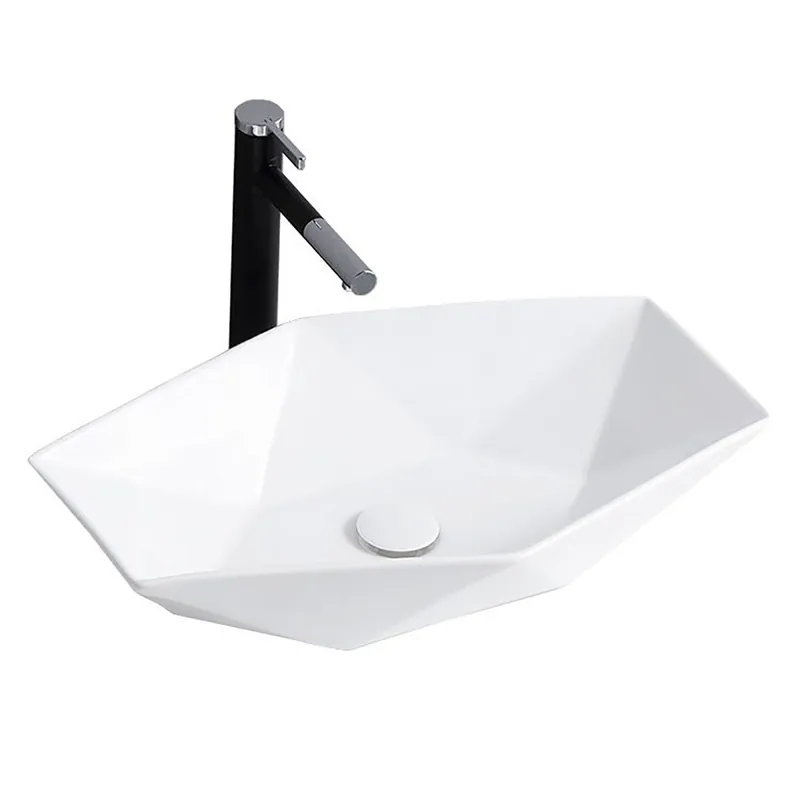 Lavabo bianco esagonale da appoggio bianco 37x57 Ordina Subito