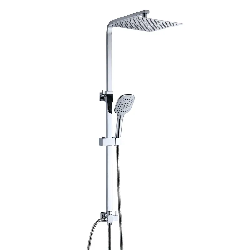 Sconto Saliscendi doccia quadrato con doccetta e soffione 30x30 inox - JULIE