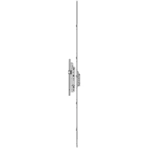 Professionale Serratura AGB modello UNITOP 458 entrata 40mm frontale 16mm interasse 85mm altezza 1920mm con nottolini e terminali per serramento in acciaio finitura nichelato